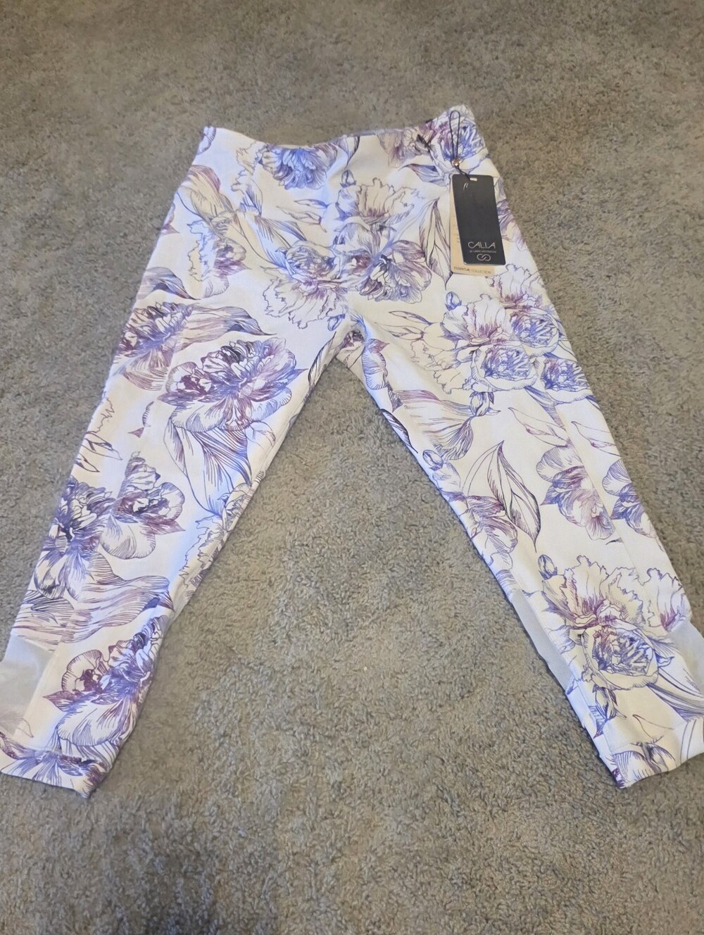CALIA by Carrie Underwood White Tank with Lavender Floral Print
